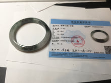 Load image into Gallery viewer, 58mm Certificated icy watery dark green/black/white seaweed jadeite jade bangle S82-7077