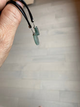 Load image into Gallery viewer, 100% natural icy watery dark green/gray jadeite jade safe and sound couple pendant pair BG4