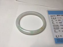 Load image into Gallery viewer, Shopify only 52mm certified type A 100% Natural sunny green/white/yellow oval jadeite jade bangle AR117-0264