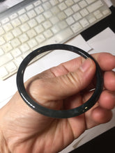 Load image into Gallery viewer, 58.8mm Certified Type A 100% Natural Half Black (乌鸡) / Half Watery Blue (蓝水)/gray Guatemala Jadeite Jade Bangle AZ146-1345