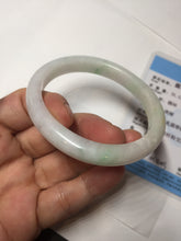 Load image into Gallery viewer, Shopify only 52mm certified type A 100% Natural sunny green/white/yellow oval jadeite jade bangle AR117-0264