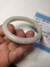 Load image into Gallery viewer, Shopify only 52mm certified type A 100% Natural sunny green/white/yellow oval jadeite jade bangle AR117-0264