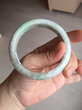 Load image into Gallery viewer, 56.5mm 100% natural type A sunny green/white/purple jadeite jade bangle BM49-8039