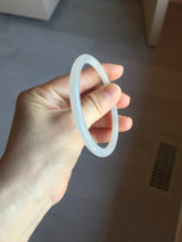 Load image into Gallery viewer, 59.2mm Certified 100% Natural white gray slim nephrite jade bangle HN137-9100