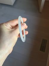 Load image into Gallery viewer, 59.2mm Certified 100% Natural white gray slim nephrite jade bangle HN137-9100