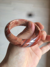 Load image into Gallery viewer, 53mm 100% natural red/pink red jasper stone bangle XY89