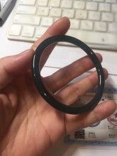 Load image into Gallery viewer, 60mm Certified Type A 100% Natural dark blue/gray/black(WuJi) Guatemala slim round cut Jadeite bangle AZ147-1360