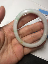 Load image into Gallery viewer, Shopify only 52mm certified type A 100% Natural sunny green/white/yellow oval jadeite jade bangle AR117-0264