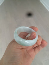Load image into Gallery viewer, 41.1mm certified Type A 100% Natural sunny green white Jadeite Jade little kid bangle BG35-0099