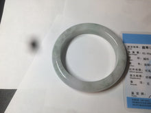 Load image into Gallery viewer, 61.8 mm certified type A 100% Natural light green/white/purple chubby Jadeite Jade bangle BH44-2807