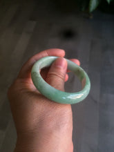 Load image into Gallery viewer, 50.5mm Certified Type A 100% Natural sunny apple green/red Jadeite Jade oval bangle AJ67-0170