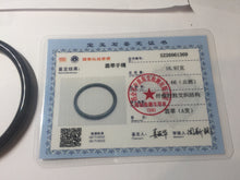 Load image into Gallery viewer, 59.2mm Certified Type A 100% Natural Half Black (乌鸡) / Half Watery Blue (蓝水)/gray Guatemala Jadeite Jade Bangle AZ148-1369