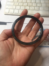 Load image into Gallery viewer, 59.2mm Certified Type A 100% Natural Half Black (乌鸡) / Half Watery Blue (蓝水)/gray Guatemala Jadeite Jade Bangle AZ148-1369