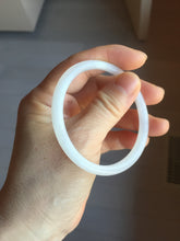 Load image into Gallery viewer, 53.5mm Certified 100% Natural white slim nephrite jade bangle HN138-9099