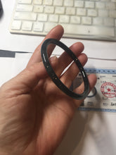 Load image into Gallery viewer, 59.2mm Certified Type A 100% Natural Half Black (乌鸡) / Half Watery Blue (蓝水)/gray Guatemala Jadeite Jade Bangle AZ148-1369