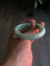 Load image into Gallery viewer, 50.5mm Certified Type A 100% Natural sunny apple green/red Jadeite Jade oval bangle AJ67-0170