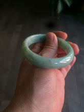 Load image into Gallery viewer, 50.5mm Certified Type A 100% Natural sunny apple green/red Jadeite Jade oval bangle AJ67-0170