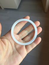 Load image into Gallery viewer, 53.5mm Certified 100% Natural white slim nephrite jade bangle HN138-9099