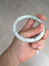 Load image into Gallery viewer, 56mm Certified Type A 100% Natural light green yellow round cut Jadeite Jade bangle BQ51-8175