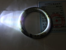 Load image into Gallery viewer, 58.5mm certified 100% natural Type A dark green purple red black Mountain Blossoms (山花烂漫)jadeite jade bangle PC256-0467