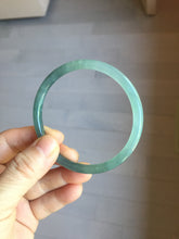 Load image into Gallery viewer, 58.7mm Type A 100% Natural icy watery light green/blue/gray Guatemala slim round cut Jadeite bangle PJ43-0685