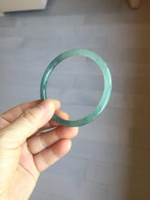 Load image into Gallery viewer, 58.7mm Type A 100% Natural icy watery light green/blue/gray Guatemala slim round cut Jadeite bangle PJ43-0685
