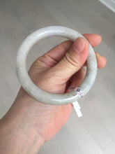 Load image into Gallery viewer, 57.4mm Certified Type A 100% Natural light green purple with flying yellow dandelion round cut Jadeite Jade bangle BQ52-8186