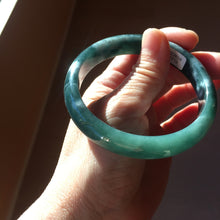 Load image into Gallery viewer, 60.6mm Certified Type A 100% Natural dark green/blue/gray/black Guatemala Jadeite bangle PB278-0712