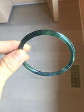 Load image into Gallery viewer, 56.7mm Certified Type A 100% Natura dark blue/green/gray/black/purple Guatemala slim round cut Jadeite bangle AZ154-5525