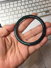 Load image into Gallery viewer, 54.7mm Type A 100% Natural dark Green/Gray/Black/blue Guatemala Slim Round Cut Jadeite Bangle PJ131-1374