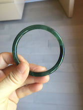 Load image into Gallery viewer, 56.4mm Certified Type A 100% Natural black/green/gray Guatemala slim round cut Jadeite bangle PJ42-0657