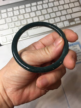 Load image into Gallery viewer, 54.7mm Type A 100% Natural dark Green/Gray/Black/blue Guatemala Slim Round Cut Jadeite Bangle PJ131-1374