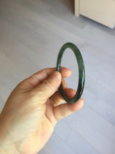 Load image into Gallery viewer, 56.4mm Certified Type A 100% Natural black/green/gray Guatemala slim round cut Jadeite bangle PJ42-0657