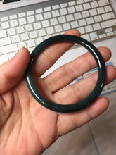 Load image into Gallery viewer, 54.7mm Type A 100% Natural dark Green/Gray/Black/blue Guatemala Slim Round Cut Jadeite Bangle PJ131-1374