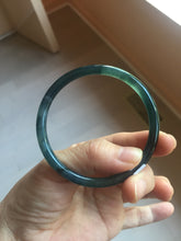 Load image into Gallery viewer, 56.7mm Certified Type A 100% Natura dark blue/green/gray/black/purple Guatemala slim round cut Jadeite bangle AZ154-5525