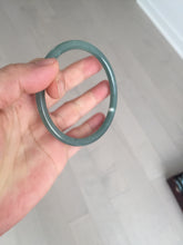 Load image into Gallery viewer, 61mm Certified Type A 100% Natural icy watery dark green/blue/gray/black slim round cut Guatemala Jadeite bangle BP29-7056