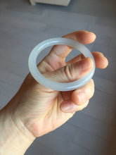Load image into Gallery viewer, 52.8mm Certified 100% Natural light smoky lavender/soft pink gray(烟紫) nephrite jade bangle HN140-3592