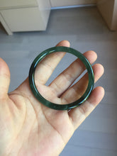 Load image into Gallery viewer, 56.4mm Certified Type A 100% Natural black/green/gray Guatemala slim round cut Jadeite bangle PJ42-0657