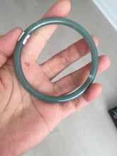 Load image into Gallery viewer, 61mm Certified Type A 100% Natural icy watery dark green/blue/gray/black slim round cut Guatemala Jadeite bangle BP29-7056