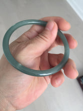 Load image into Gallery viewer, 61mm Certified Type A 100% Natural icy watery dark green/blue/gray/black slim round cut Guatemala Jadeite bangle BP29-7056