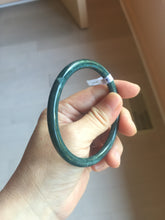 Load image into Gallery viewer, 60.5mm Certified Type A 100% Natura dark blue/green/gray/black Guatemala slim round cut Jadeite bangle AZ153-2062