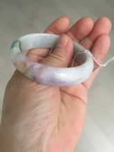 Load image into Gallery viewer, 50mm certified Type A 100% Natural light green purple yellow(FU LU SHOU) oval Jadeite Jade bangle BQ54-8192(Etsy listed))