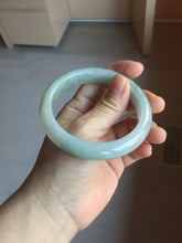 Load image into Gallery viewer, 59.2mm Certified Type A 100% Natural light black/green/gray Guatemala slim round cut Jadeite bangle PJ41-0693