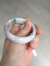 Load image into Gallery viewer, 50mm certified Type A 100% Natural light green purple yellow(FU LU SHOU) oval Jadeite Jade bangle BQ54-8192(Etsy listed))