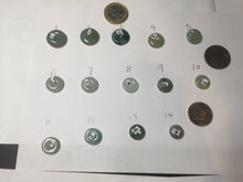 Load image into Gallery viewer, 12-17.5mm Type A 100% Natural oily dark green(淡油青) gray green Jadeite Safety Guardian Button donuts pendant PH61 Add on item