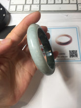 Load image into Gallery viewer, AllaboutjadeCanada.com only 55.5mm certified 100% natural Type A oily dark green gray black(老油青) half mountain half water (半山半水) jadeite jade bangle PC257-0052