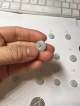 Load image into Gallery viewer, 10-12.8mm Type A 100% Natural light green sunny green white Jadeite Safety Guardian Button donuts pendant PH62 Add on item