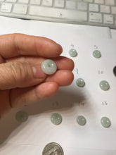 Load image into Gallery viewer, 10-12.8mm Type A 100% Natural light green sunny green white Jadeite Safety Guardian Button donuts pendant PH62 Add on item