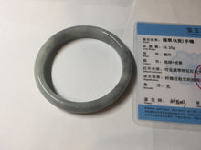 Load image into Gallery viewer, 59mm Certified Type A 100% Natural green gray black(Wuji, 淡乌鸡) Jadeite Jade bangle BQ55-6886