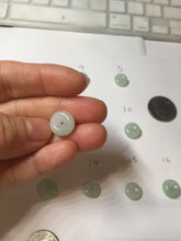 Load image into Gallery viewer, 10-12.8mm Type A 100% Natural light green sunny green white Jadeite Safety Guardian Button donuts pendant PH62 Add on item